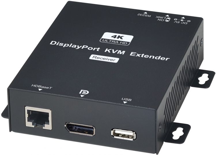 Удлинитель SC&T DP02U DisplayPort KVM (комплект передатчик+приёмник) по 1 кабелю витой пары CAT5e до 150м(1080px60Гц(8бит), CAT6 до 100м(4096х2160х60Г