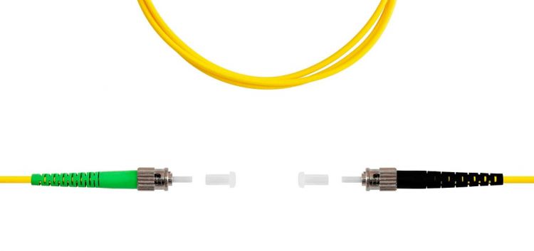 Патч-корд волоконно-оптический TELCORD ШОС-3.0-ST/A-ST/U-SM-100м-LSZH-YL simplex ST/APC-ST/UPC, SM 9/125 (G652D), 3.0 мм, LSZH, 100м