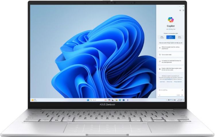 Ноутбук ASUS Zenbook 14 OLED UX3405MA-QD784 90NB11R2-M019T0 Ultra 7 155H/32GB/1TB SSD/Arc Graphics/14 FHD OLED/cam/BT/WiFi/noOS/Silver