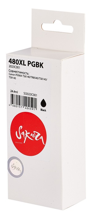 Картридж струйный Sakura 2023C001 (480XL PGBK ) для Canon PIXMA TS6140/TR8540/TS8140/TS9140, пигментный тип чернил, черный, 600 к.
