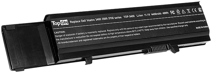 Аккумулятор для ноутбука Dell TopOn TOP-3400 для моделей Vostro 3400, 3500, 3700 11.1V 4400mAh 49Wh. PN: Y5XF9, CYDWV