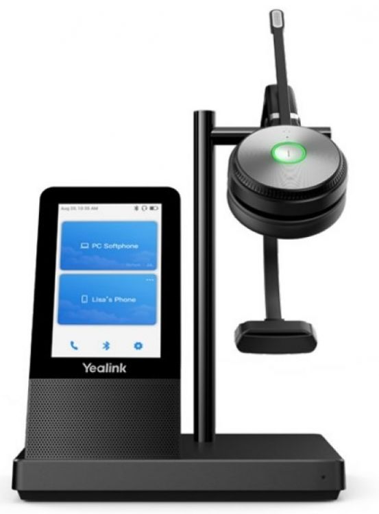 Гарнитура Yealink WH66 Mono UC беспроводная, HD звук, 160м DECT, шумоподав, дисплей 4'', USB-хаб, Bluetooth