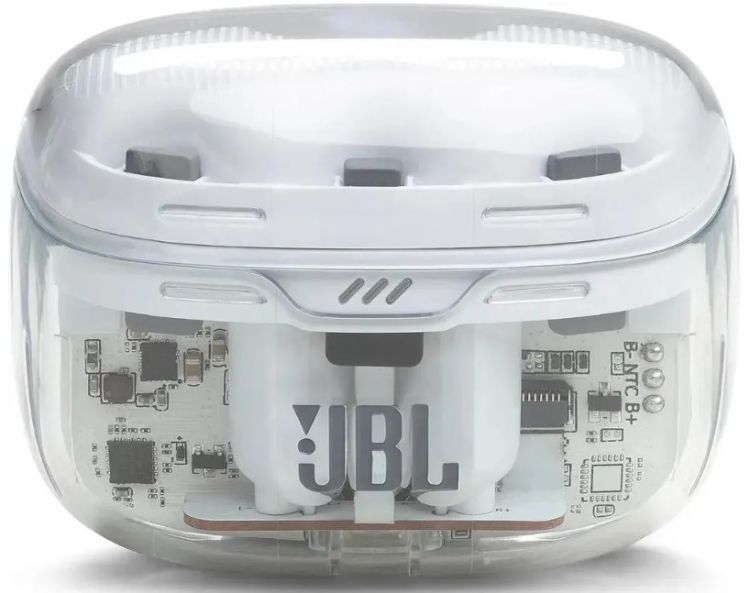 Гарнитура беспроводная JBL Tune Beam Ghost JBLTBEAMGWHT внутриканальная, белая, BT, в ушную раковину (7000013589)