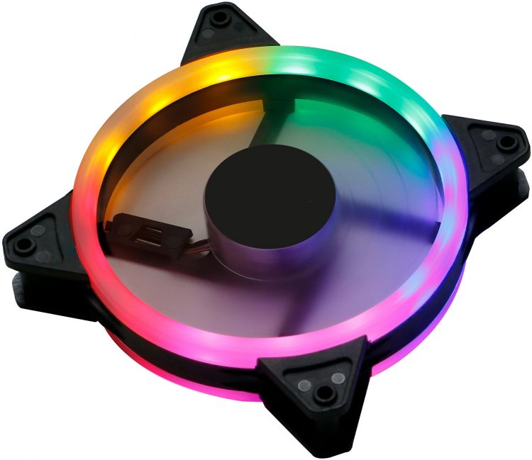 Вентилятор для корпуса Oklick OG-CF120RGB3-BK 120x120x25mm, 1200rpm, 35 CFM, 23 dBa, RGB, 4-pin, Ret