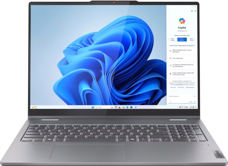 Ноутбук Lenovo IdeaPad 5 2-in-1 16AHP9 83DS003WRK Ryzen 7 8845HS/16GB/5512GB SSD/Radeon graphics/16 2K OLED/WiFi/BT/cam/noOS/grey