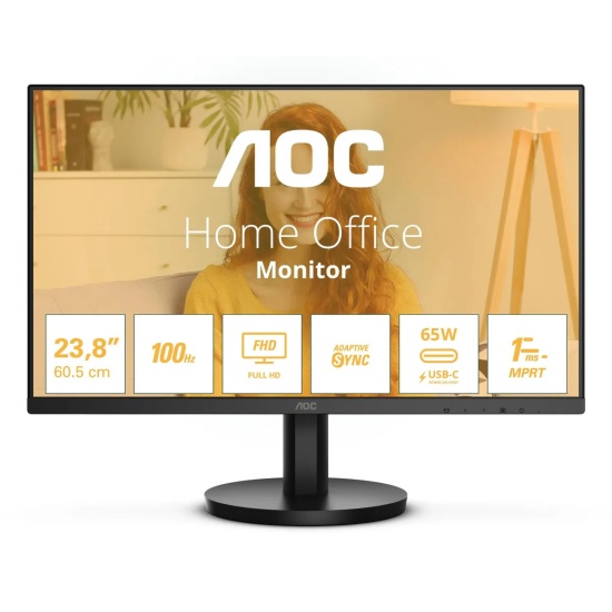 Монитор 23,8 AOC 24B3CA2 черный IPS LED 1ms 16:9 HDMI M/M матовая 250cd 178гр/178гр 1920x1080 100Hz DP FHD USB