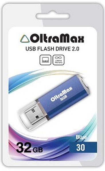 Накопитель USB 2.0 32GB OltraMax OM032GB30-Bl 30, синий