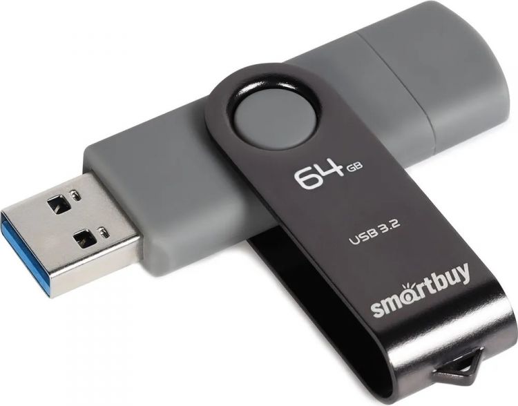 Накопитель USB 3.0 64GB SmartBuy SB064GB3DUOTWK Twist Dual (USB Type-C + USB Type-A)