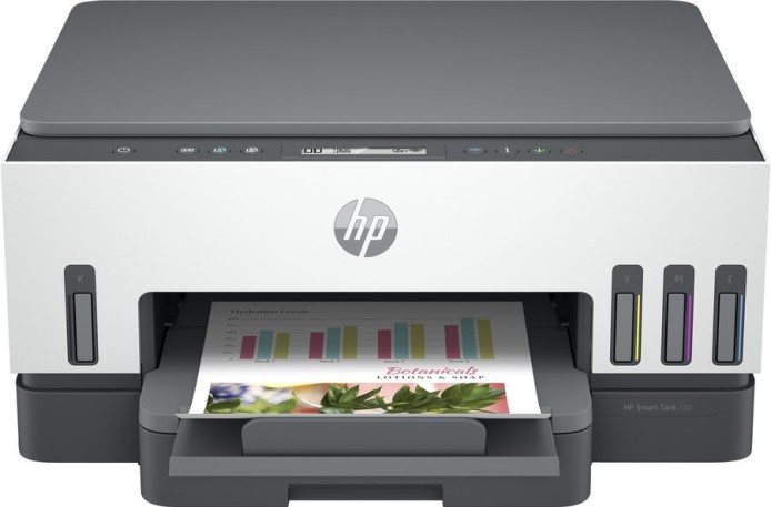 МФУ струйное цветное HP Smart Tank 720 6UU46A A4 15(9ppm), duplex, dual-band Wi-Fi, tray 250, СНПЧ