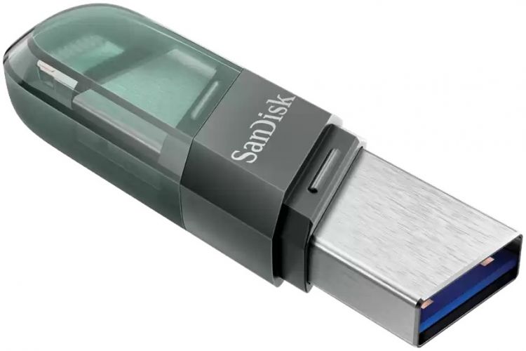 Накопитель USB 3.1 32GB SanDisk SDIX90N-032G-GN6NN Flip iXpand, голубой/серебро