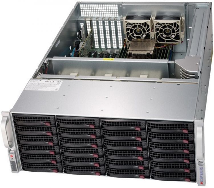  Xcom-Shop Серверная платформа 4U Supermicro SSG-6049P-E1CR24H (2x3647, C624, 16xDDR4, 24x3.5 HS, 3108 SAS, 2x10GE, 1200W Redundant)