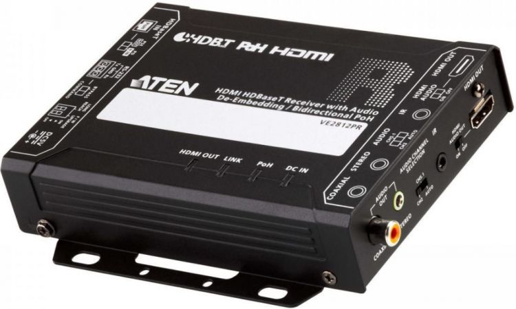 Приемник Aten VE2812PR-AT-G HDMI HDBaseT с извлекателем звука/двунаправленным PoH (4K 100 м) (HDBaseT Class A)