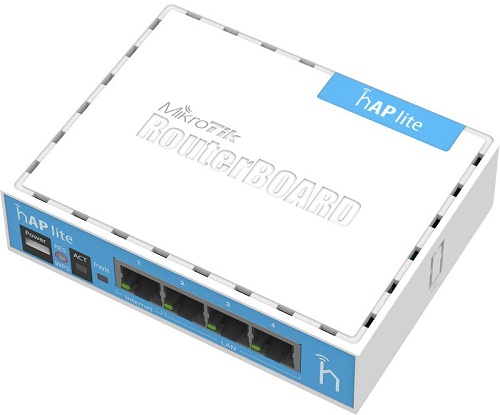 Маршрутизатор Mikrotik hAP lite RB941-2nD 802.11 b/g/n, 2.4GHz.с 4-мя портами Ethernet,процессор 650MHz, ПО Mikrotik RouterOS Level 4,с БП