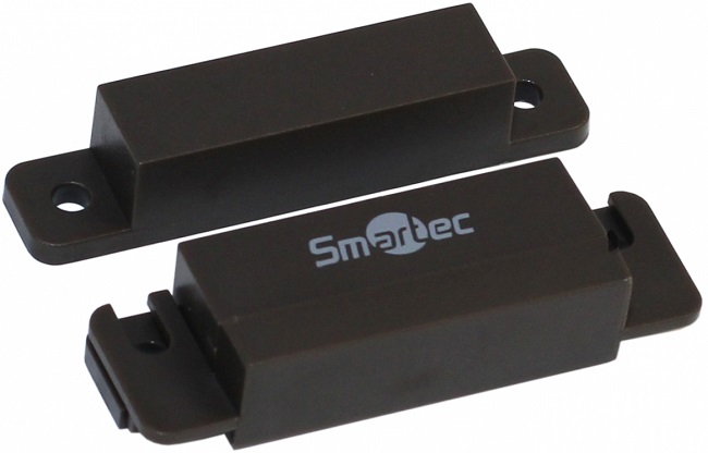   Xcom-Shop Датчик Smartec ST-DM121NC-BR магнитоконтактный, НЗ, коричневый, накладной для деревянных дверей, под винт, зазор 25 мм