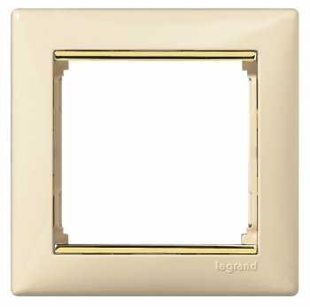 Рамка Legrand 774151 Valena CLASSIC - 1 пост, слоновая кость/золотой штрих