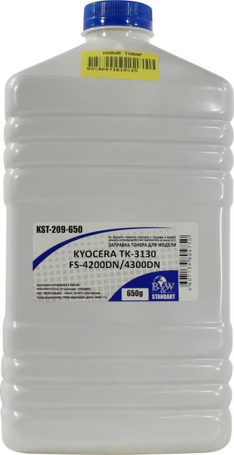 Тонер B&W (Black&White) KST-209-650 для Kyocera TK-3130, FS-4200DN/4300DN, M3550idn/M3560idn (кан. 650г) Standart фас.Россия