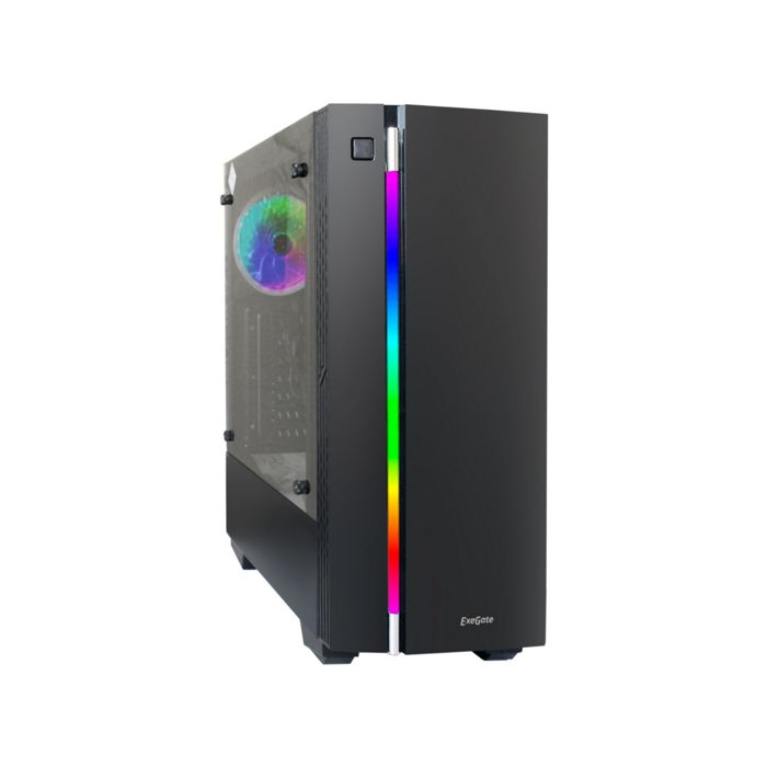 Корпус ATX Exegate EVO-9201 EX283741RUS miditower, без БП, с окном, 2*USB+1*USB3.0, HD Audio, black-RGB light