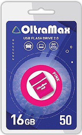 Накопитель USB 2.0 16GB OltraMax OM-16GB-50-Pink 50, розовый