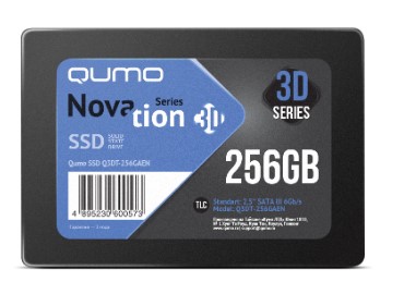 SSD Qumo Накопитель SSD 2.5'' Qumo Q3DT-256GAEN Novation 256GB SATA3.0 3D TLC 550/520MB/s IOPS 76K/85K MTBF 2.0