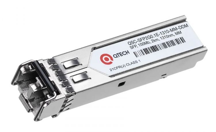 Модуль SFP QTECH QSC-SFP2G0.1E-1310-MM-DDM 2км, 100Мбит/c, Tx=1310нм, LC, MM, DDM