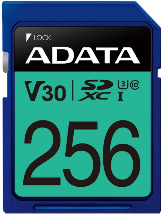 Карта памяти 256GB ADATA ASDX256GUI3V30S-R Premier Pro SDXC Class 10 UHS-I U3 V30S 95/60 MB/s