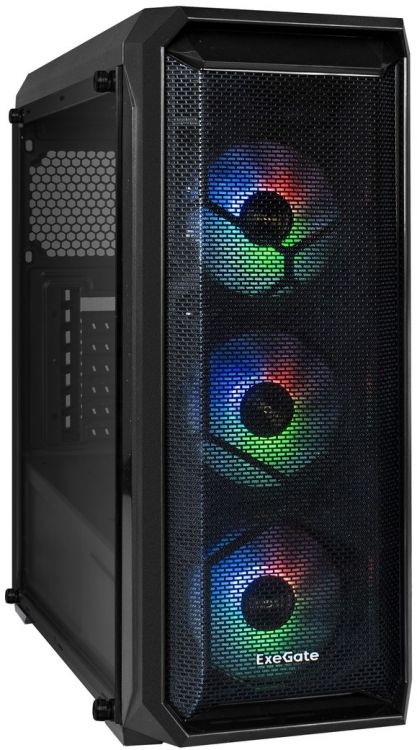 Корпус ATX Exegate i3 NEO EX290164RUS черный, БП 700W, боковая панель из закаленного стекла, пылевые фильтры, 2*USB, USB3.0, HD аудио, 3 вент. 12см с