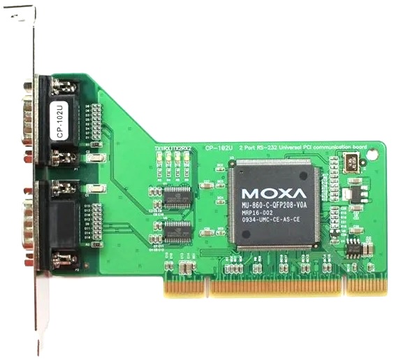 Плата MOXA CP-102U 2-port RS-232, Universal PCI, Surge Protection, 921.K, DB9