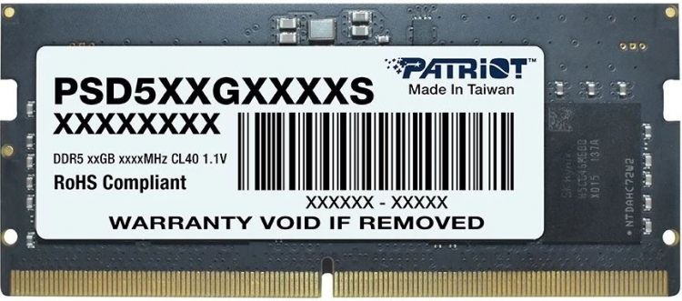 Модуль памяти SODIMM DDR5 16GB Patriot Memory PSD516G520081S Signature Line, PC5-41600, 5200Mhz, CL42, 1,1V