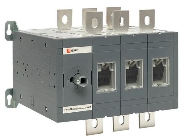 Рубильник EKF tb-s-800-3p-rev 800A 3P реверсивный без рукоятки управления TwinBlock