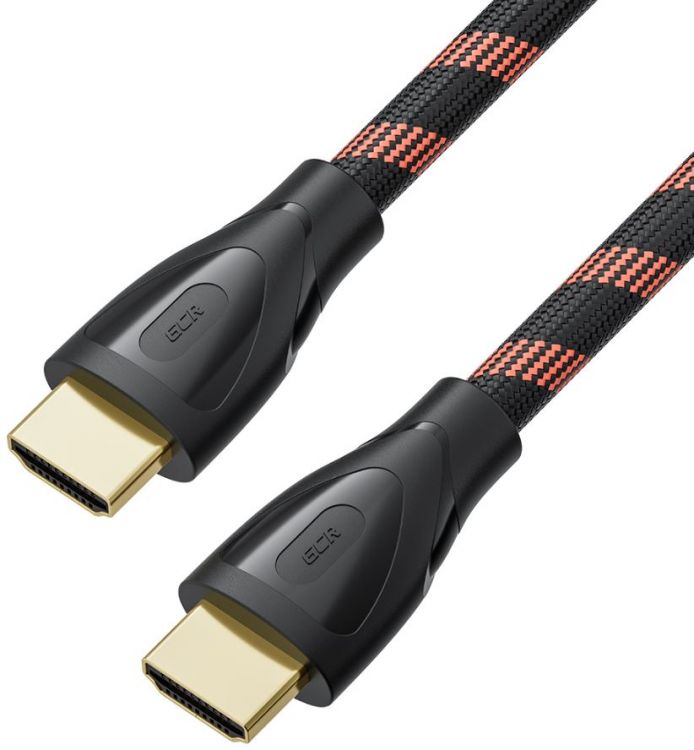 Кабель интерфейсный Greenconnect GCR-55766 Premium 1.5m, HDMI 2.0, ECO Soft капрон, черно-красный, HDR 4:4:4, Ultra HD, 8K 60Hz/4K*120Hz, 3D, 48 Гбит/