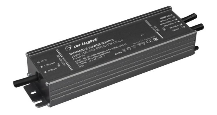 Блок питания Arlight ARPV-LG24150-PFC-0-10V-CV-CC 036935 (24V, 6.3A, 150W) IP67 металл