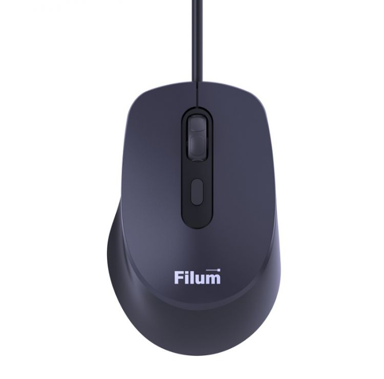 Мышь Filum FL-M05-BK оптическая проводная USB 4 кл., DPI: 800/1200/1600/2400, черная, Windows XP/Vista/7/8/10, MacOS, Длина кабеля: 1,5м