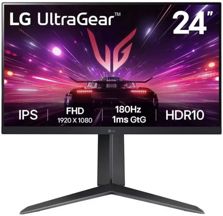  Монитор 23,8 LG UltraWide 24GS65F-B 1920x1080, 300cd, 178гр/178гр, IPS LED, 16:9, 180Hz, HDMI, G-Sync FreeSync, DP, HASг