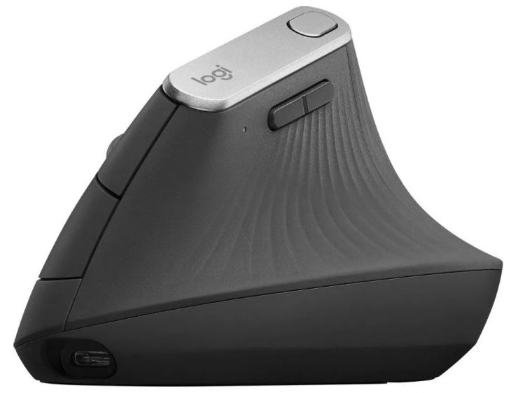 Мышь Wireless Logitech MX Vertical 910-005449 черная/серебристая, оптическая (4000dpi), BT/Radio, USB, 4but