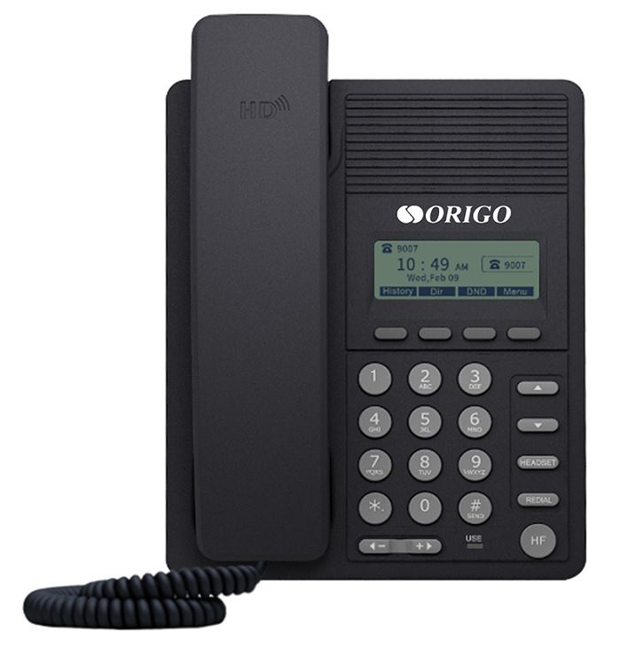 Проводной IP-телефон ORIGO OPH120/A1A с монохромным дисплеем 2.3, 100Base-TX WAN PoE, 100Base-TX LAN, без адаптера питания