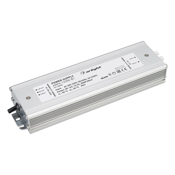 Блок питания Arlight ARPV-12200-B1 028784 (12V, 16,7A, 200W) IP67 металл