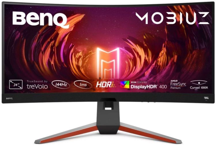 Монитор 34 BenQ EX3410R 3440x1440 LED, 21:9, IPS, 400cd, 3000:1, 20M:1, 2ms, 178/178, 2*HDMI, DP, audio, 144Hz, Speakers, HAS, tilt, swivel, VESA 100