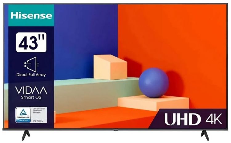 Телевизор Hisense 43A6K 3840х2160, 16:9, 60Гц, DVB-T2/T/C/S2/S