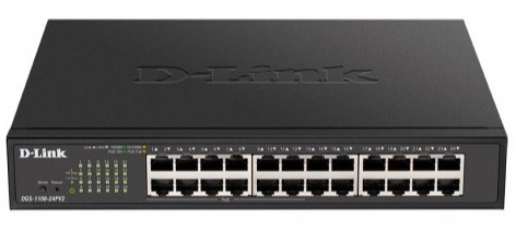 Коммутатор  D-link DGS-1100-24V2/A2A L2 Smart Switch with 24 10/100/1000Base-T ports.8K Mac address, 802.3x Flow Control, 802.3ad