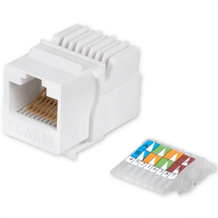 Модуль Keystone RJ45 UTP Cabcoil KEYJ-45-C6-90-T Вставка Jack RJ-45(8P8C), 90 градусов, категория 6, без инструмента