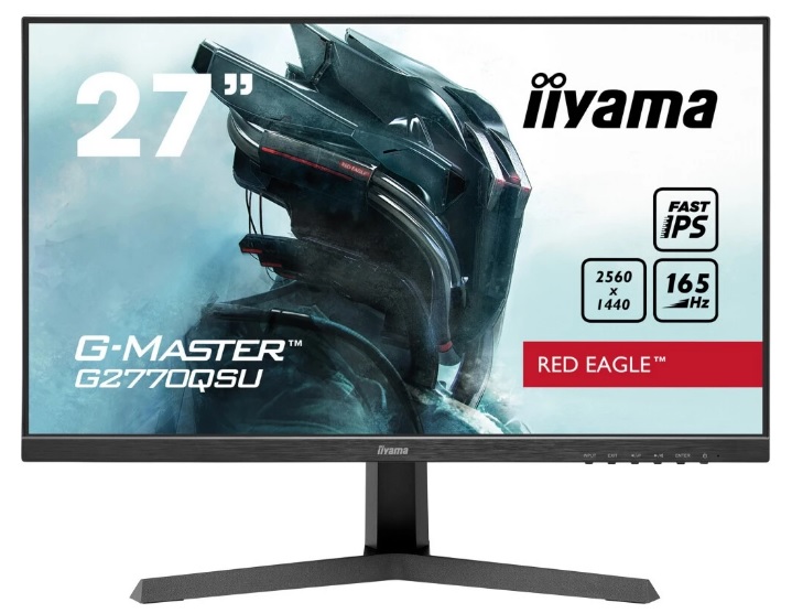   Xcom-Shop Монитор 27 Iiyama G-Master G2770QSU-B1 A 2560х1440 OLED, 16:9, IPS, 400cd, 1000:1, 80M:1, 0.5ms, 178/178, DP, HDMI, USB, 165Hz, Speakers, tilt, VESA,