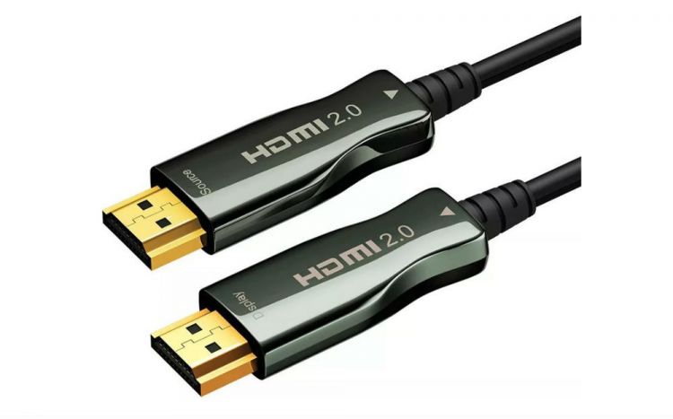 Кабель HDMI Wize AOC-HM-HM-25M оптический, 25 м, 4K/60HZ 4:4:4, v.2.0, ARC, 19M/19M, HDCP 2.2, Ethernet, черный, коробка