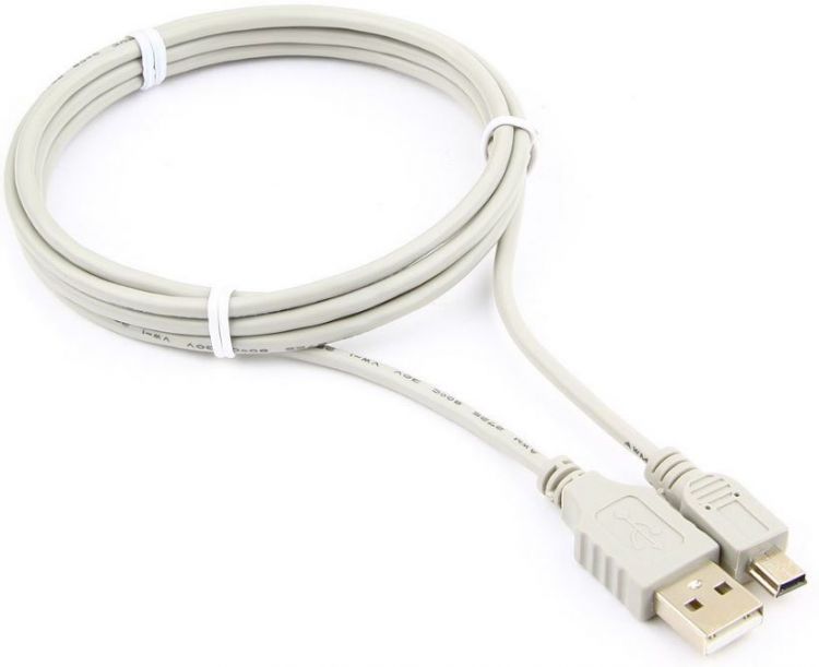 Кабель интерфейсный USB 2.0 Cablexpert CC-USB2-AM5P-6-N AM/MiniUSB, медь, экран, Pro, 1.8м серый, пакет