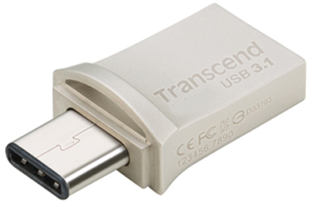  Накопитель USB 3.1 32GB Transcend JetFlash 890S черный/серебристый