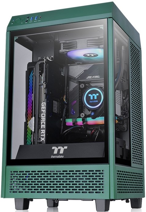 Корпус mini-ITX Thermaltake The Tower 100 Racing зеленый, без БП, фронтальная и боковые панели из закаленного стекла, USB Type-C, 2*USB3.0 audio