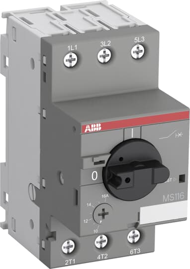 Автоматический выключатель ABB 1SAM250000R1004 с регулир. тепловой защитой 0.4А-0.63А 50kA MS116-0.63