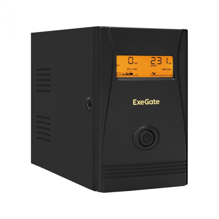 Источник бесперебойного питания Exegate Power Smart ULB-800.LCD.AVR.2SH EX292776RUS 800VA/480W, LCD, AVR, 2*Schuko, Black