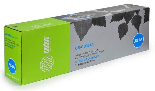 Картридж Cactus CS-CB381AR голубой для HP CLJ CM6030/CM6040/CP6015 (21000стр.)
