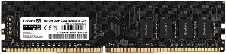 Модуль памяти DDR4 32GB Exegate Value Special EX295286RUS 3200MHz PC4-25600 CL19 1.2V