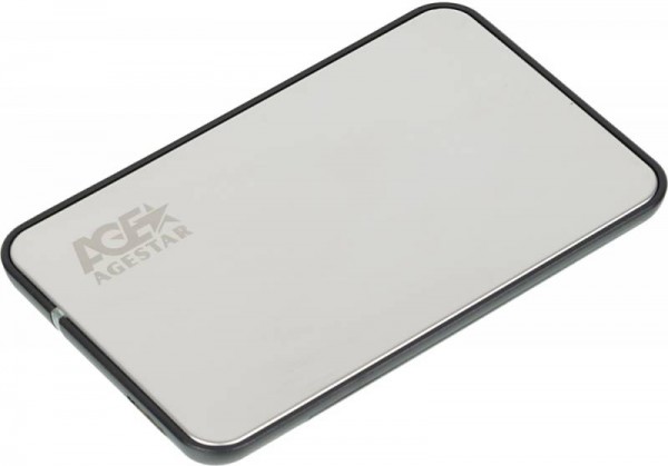 Внешний корпус AgeStar 3UB2A8S-6G (SILVER) для HDD/SSD SATA 6Gb/s 2.5, пластик/алюминий, серебристый